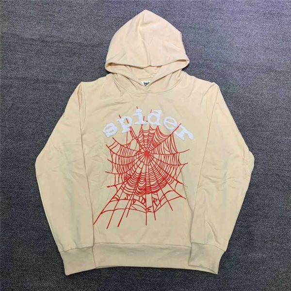 

men's hoodies sweatshirts sp5der 555555 hoodie red 3d foam printing spider web hooded young thug pullover apricot men women cactus clot, Black