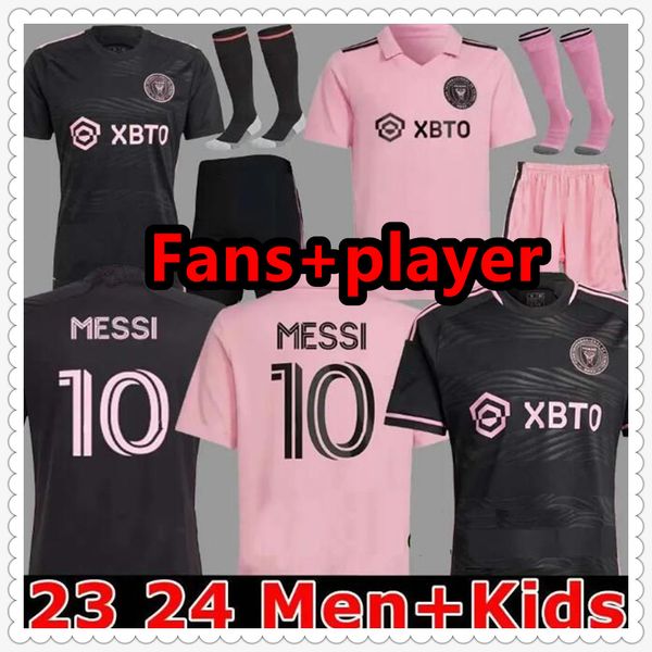 

2023 2024 inter miami soccer jerseys cf messis matuidi higuain campana yedlin beckham mls 23 24 football men kids player fans version shirt, Black;yellow