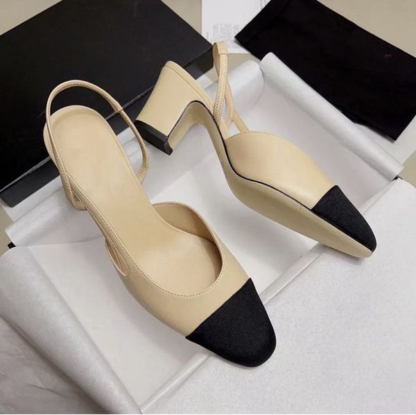 

brand designer dress shoes women's ccity high heels new summer channel sandals designer fashion formal dress elegant temperament x07, Black