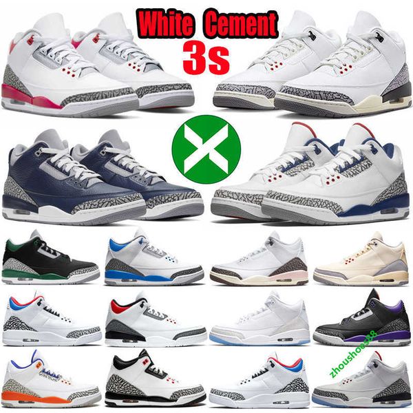 

jumpman 3 3s men basketball shoes sneakers fire red white cement reimagined cardinal dark pine green unc pink cool grey mens women outdoor s