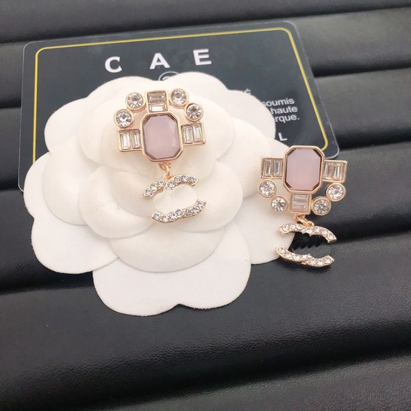 

vintage design replica earrings charm gift stud 18k gold plated classic design diamond earrings 2023 new style jewelry wholesale, Golden;silver