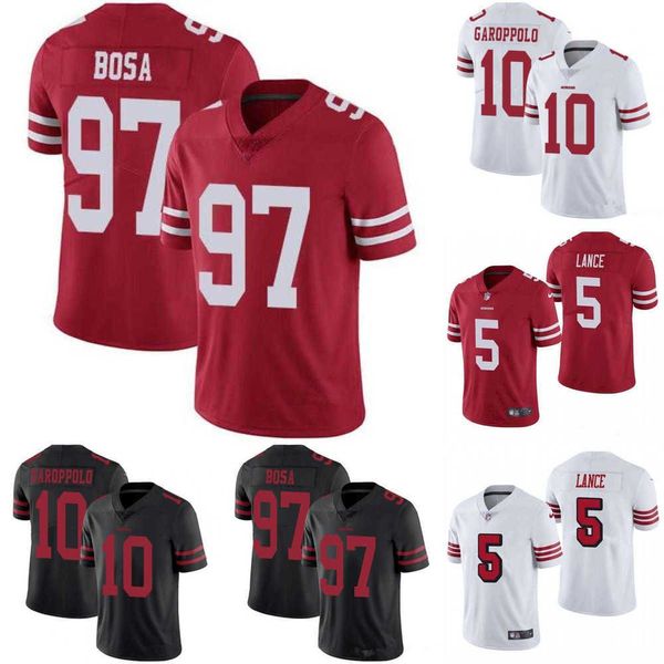 

football jerseys san francisco''49ers''men women youth 85 george kittle 97 nick bosa 10 jimmy garoppolo black 5 trey lan, Black;red
