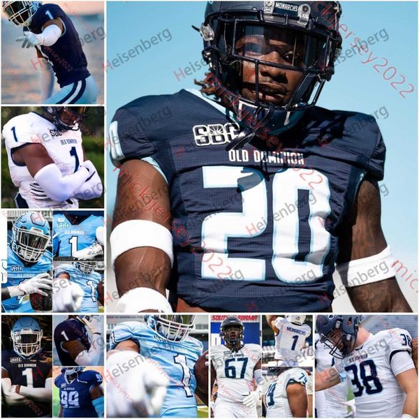

custom stitched old dominion monarchs football jersey lamareon james ali jennings iii santana saunders jalen mccain shawn asbury ii chris ad, Black