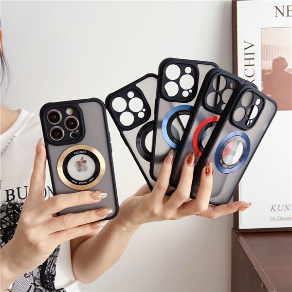 

for iphone 14 pro max luxury magsafe magnetic color cd lines matte frame phone case for iphone 11 12 13 14 lens protective cover