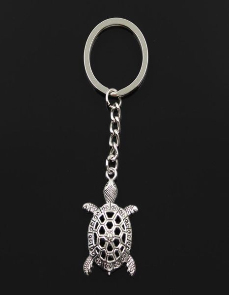 

fashion 30mm key ring metal key chain keychain jewelry antique bronze silver color hollow tortoise turtle sea 38x25mm pendant2051405