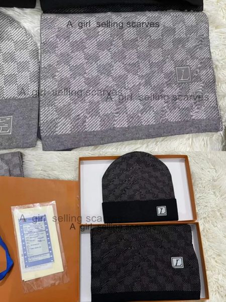 

2023 hats and scarves collection stylish designer casual valentine's day hats and scarves valentine's day gift boxes, Blue;gray