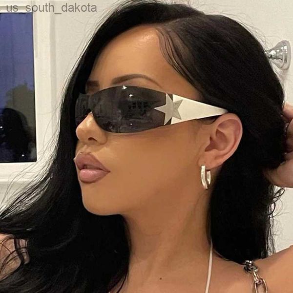 

vintage punk sports brand designer y2k sunglasses women wrap sun glasses for female men uv400 goggles shades one piece eyewear l230523, White;black