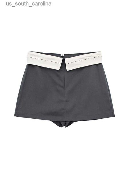

bsk za trf 4661403 women 2023 new chic fashion waist details decorate shorts skirts vintage zipper female skorts mujer 4661/403 l230522, White;black