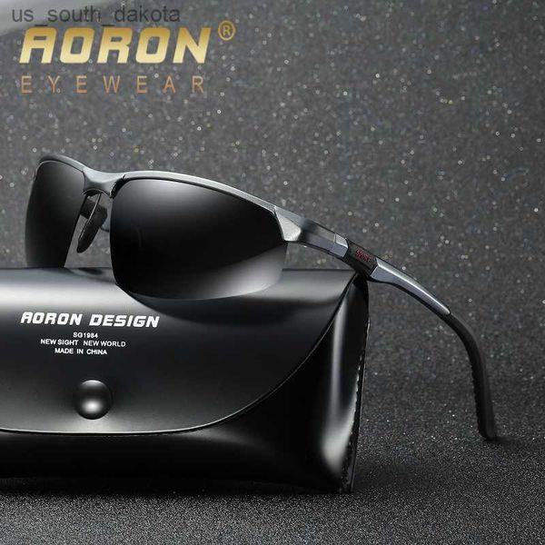 

aoron mens polarized sunglasses brand vintage alloy sun glasses retro luxury male goggles anti-uv sunglasses men oculos de sol l230523, White;black