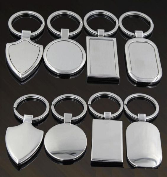 

metal blank tag keychain creative car keychain personalized stainless steel key ring business advertising for promotion9821919, Silver
