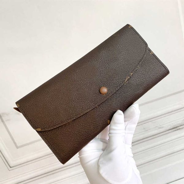

r wallet fashion classic brown white floral plaid folding wallets luxury men women leather purse high-quality coin credit card bag m60136 m6, Red;black