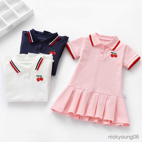 

girl's dresses girls summer dress new children's short sleeve college style dresses r230612, Red;yellow