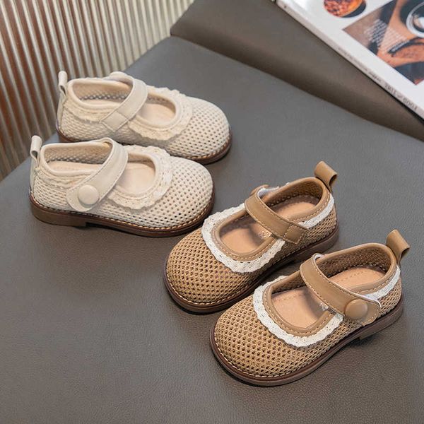 

athletic outdoor 2023 summer new children's little girl breathable comfortable casual shoes korean fashion network princess lace hook a, Black