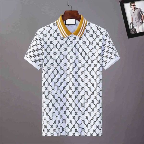 

2023 designer stripe polo shirt t shirts snake polos bee letters mens high street fashion horse luxury t-shirt#8855 o9m0, White;black