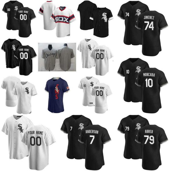 

2023 baseball jerseys custom jersey mens women chicago''white''sox''10 yoan moncada 74 eloy jimenez 79 jose ab, Blue;black