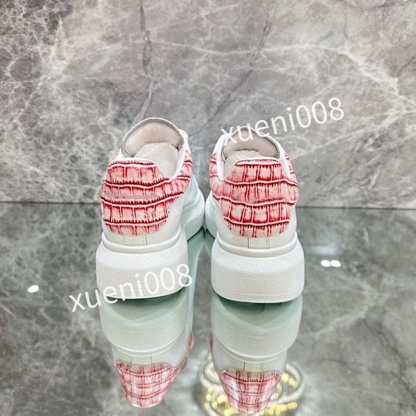 

brand fashion quality casual shoes heel leather lace-up sneaker running trainers letters flat printed sneakers2023, Red;white