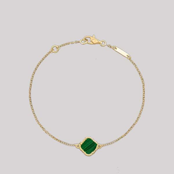 

green clovers single flower bracelet 18 style fashion classic 4/four leaf clover charm bracelets bangle chain 18k gold agate shell mother-of, Black