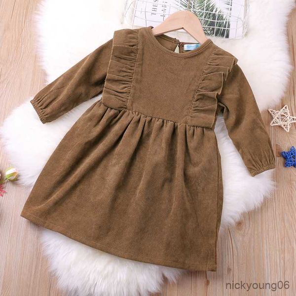 

girl's dresses girls retro princess dress autumn winter new baby girl casual cotton r230612, Red;yellow