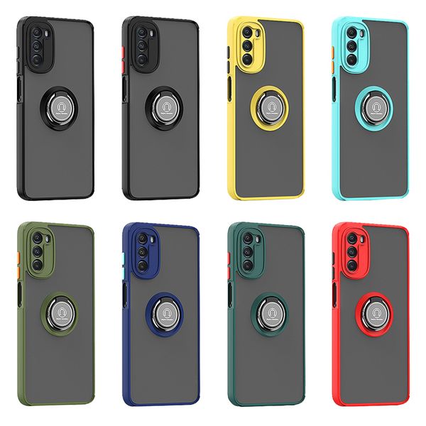 

matte shockproof phone cases for motorola g 5g play power stylus g200 g100 g71 g60 g52 translucence magnetic kikcstand cellphone case cover