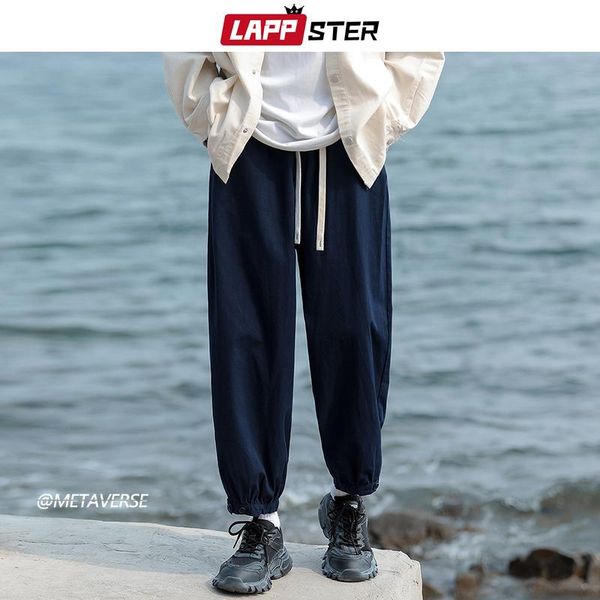 

pants lappster vintage streetwear joggers pants 2023 sweat pants men casual overalls straight wide leg sweatpants harajuku khaki pants, Black