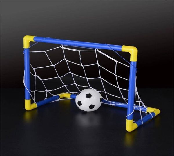 

folding mini football soccer ball goal post net setpump kids sport indoor home outdoor game toy child birthday gift plastic5636781