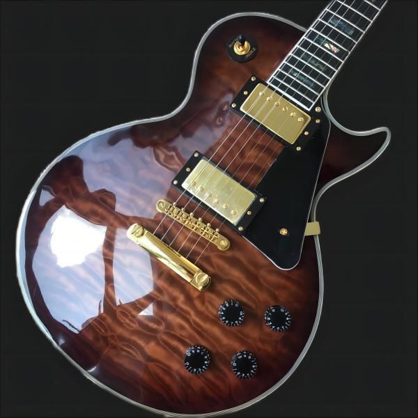 

classic brand electric guitar, mahogany solid wood, exquisite tiger pattern surface, comfortable feel, delivery to home