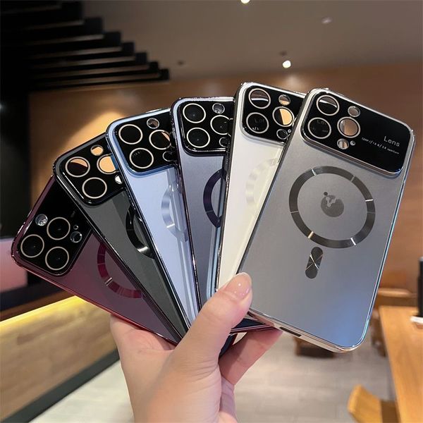 

matte magnetic wireless charging case for iphone 14 promax 14 13 pro max plus luxury magsafing shockproof plating cover