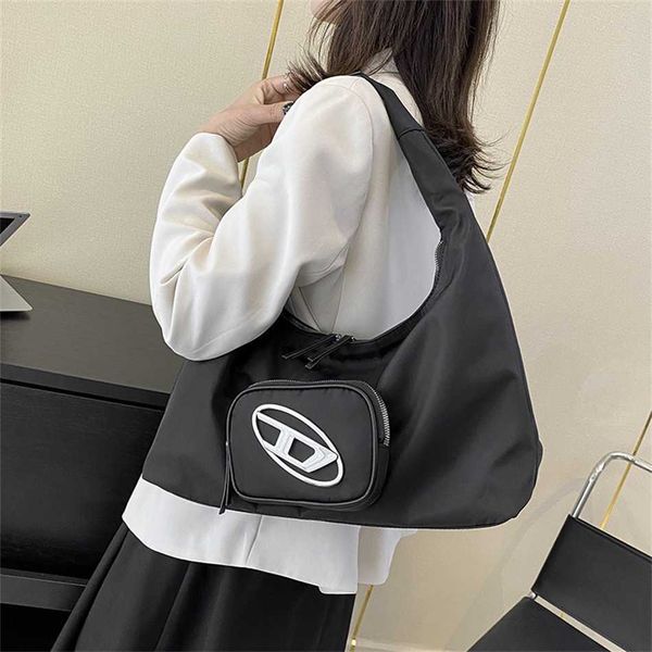 

small design striped nylon underarm tote bag new 2023 large capacity one shoulder handheld cloud bag 80% online outlet store