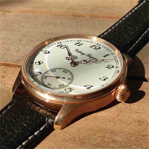 

luxury iwc pilot watch mechanical automatic wristwatch second simple dial sapphire mirror leather strap style, Slivery;golden