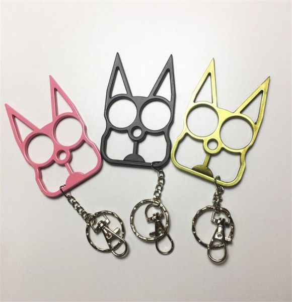 

fashion women men keychain couple knuckles self defense keychains zinc alloy cat window broken tools car key chain bottle opener s6064471
