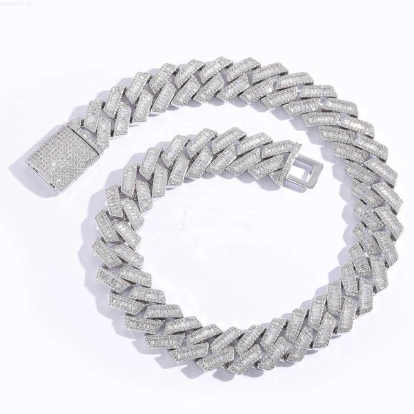 

classic fashion hip hop 20mm sell miami cuban chain brass cz personality exaggerated men and women bracelet necklace, Silver
