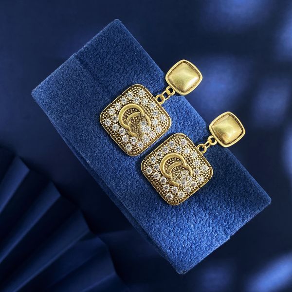 

designer earring double g brand stud earing luxury letter logo pearl earring women fashion hoop jewelry metal ggity crystal charm women&#039, Golden
