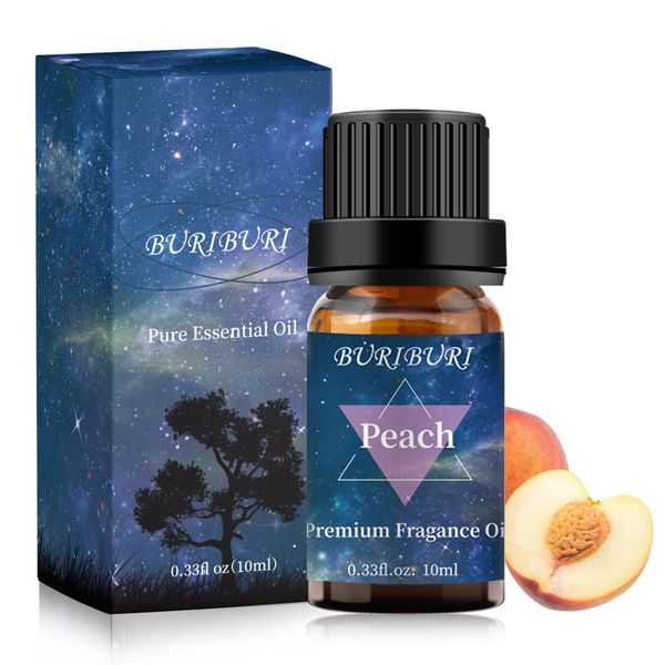 

buriburi peach fragrance oil, aromatherapy essential oil for diffuser, humidifier, aromatherapy, candle making, soap scents (10ml)
