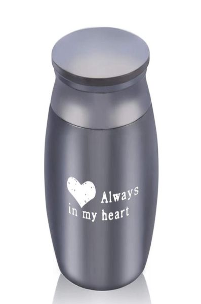 

engraved always in my heart keepsake urns ashes funeral cremation urn casket container no deformation memorials urns for aluminu6640356, Silver