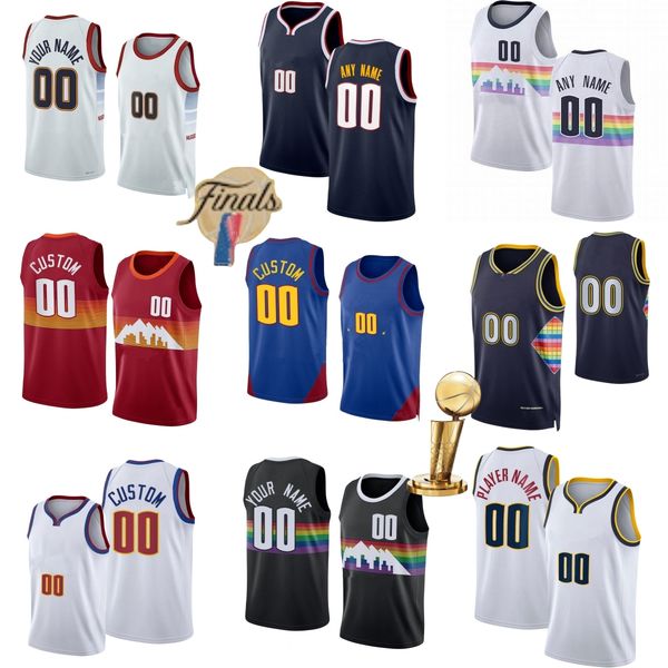 

27 jamal 15 jokic murray jersey custom printed basketball jerseys 5 kentavious caldwell-pope 1 michael porter jr. aaron gordon jack white ch, Black;red
