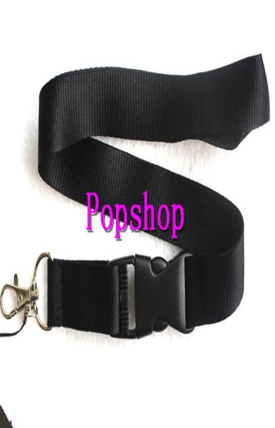 

solid black color lanyard neck strap lanyard whole fukuan1242001, Silver