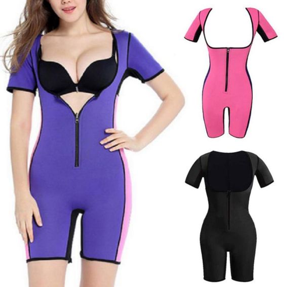 

shapers women bodysuit sauna suit waist trainer corsets neoprene body shaper women slimming full shape underwear shapewear3385554, Black;gray