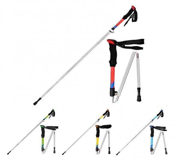 

ice axes 75 discounts lightweight 5 sections aluminum alloy folding hiking king pole walking stick 2210178310162