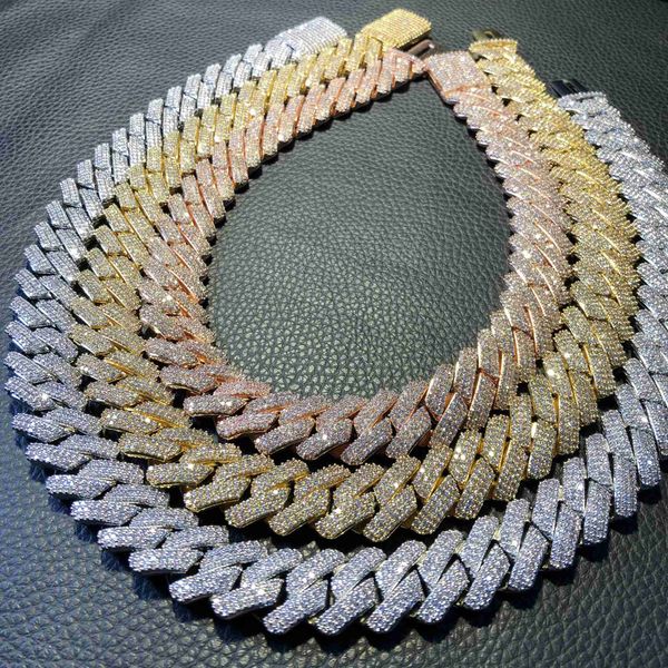 

iced out cuban link chain hip hop jewelry, Silver