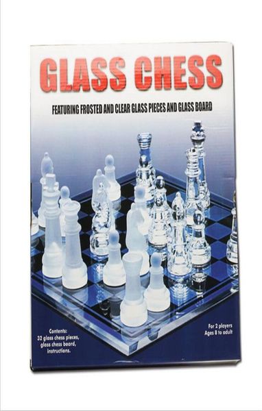 

board game chess game set solid glass chess pieces and crystal mirror chess board 10 x 10 inch for youth adults gift4803710