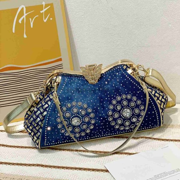 

stylisheendibags bags diamond denim women purses and handbags with shiny rhinestone jeans crossbody shoulder evening party bag