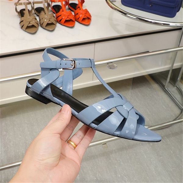 

fashion women's sandals 2023 yslity luxury brand letter logo summer women's high heels men's casual student flats 03-024, Black