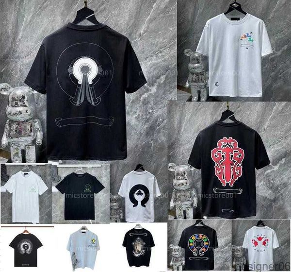 

2023 mens classic t shirt heart fashion ch brand letter sanskrit cross pattern sweater t-shirts designers chromes pullover cotton tshirts 1, White;black
