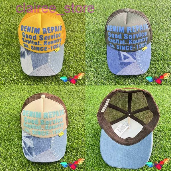 

ball caps 2023 kapital denim baseball cap men women 1 1 kapital caps puff print graphic patchwork limited adjustable hats j230613, Blue;gray