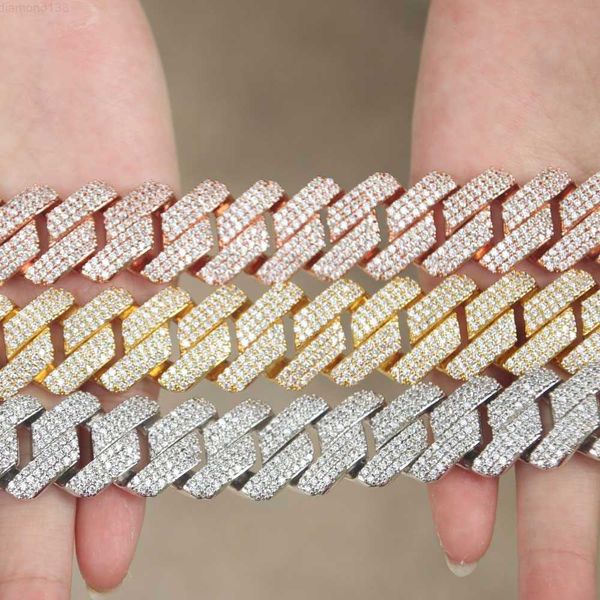 

new design 19mm cz micro pave gold plated chain men wholesale, Silver