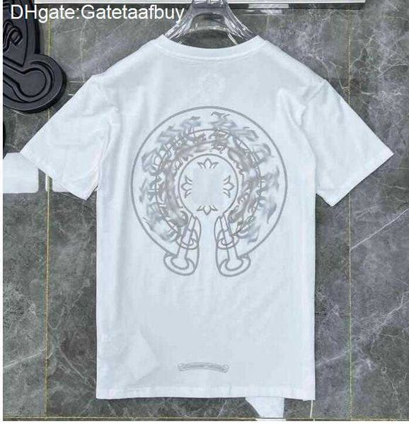 

classic fashion ch mens t shirts sanskrit letter t-shirt horseshoe cross pattern tshirts designers hip hop t-shirts woman summer tees 6s0m, White;black