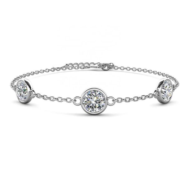 

2023 new 925 sterling silver gra moissanite diamond round stone 20cm bracelet fine gift jewelry for women wife destiny jewellery