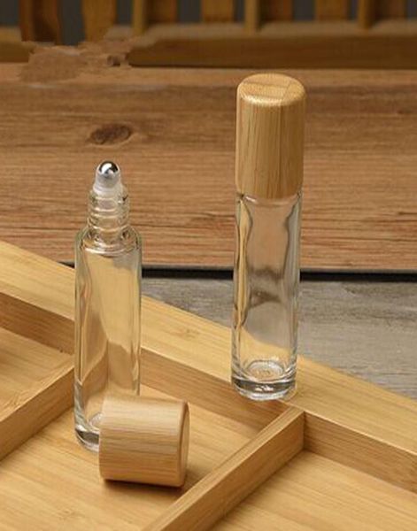 

bamboo lid cap roll on ball glass roll on bottle portable essential oil bottle with stainless steel roller ball 10ml f10659062452