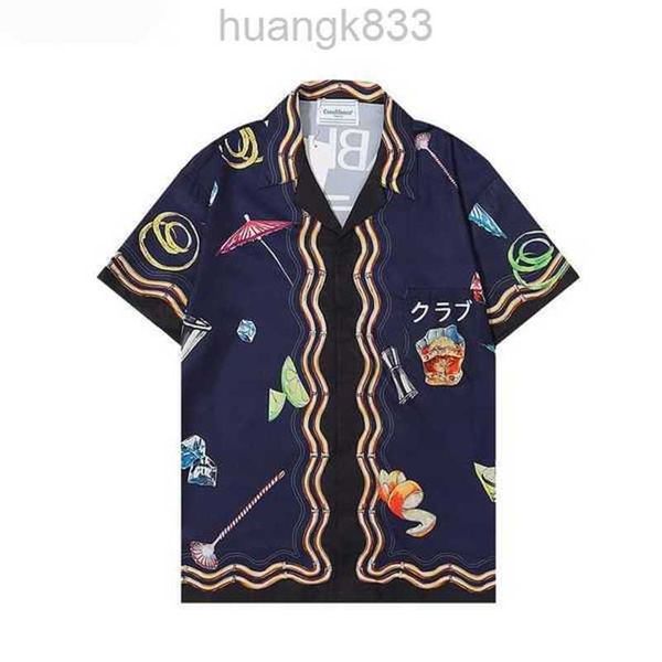 

new casablanc mens silk shirts lucid dreams island scenery color temperamentsatin short sleeve dress shirt & shortsc7we, White;black