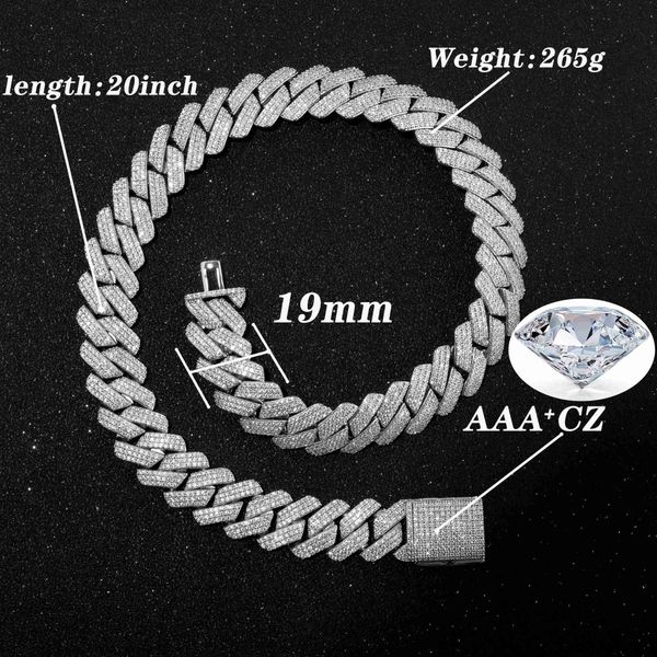 

cuban link chain necklaces iced out chain, Silver